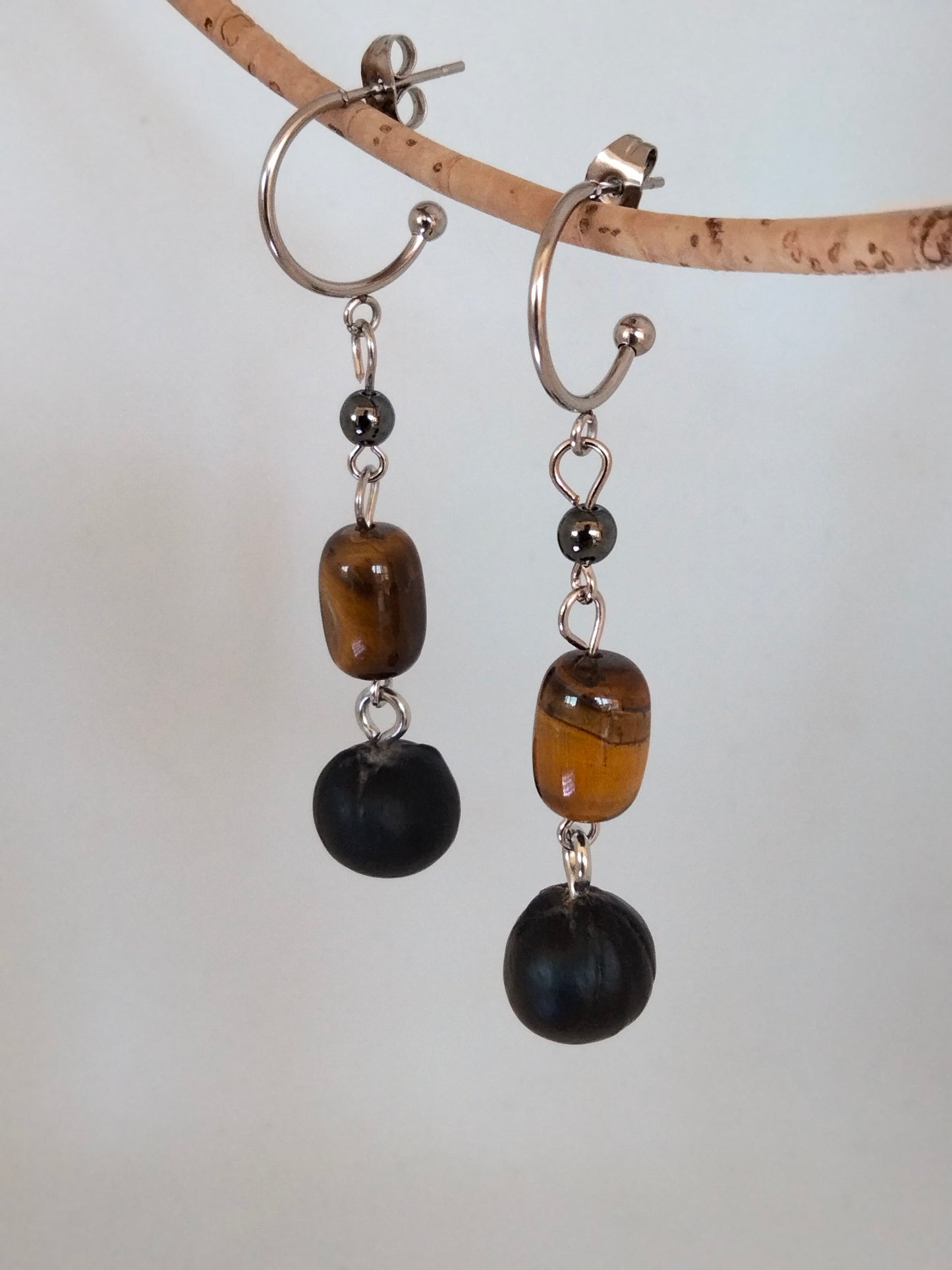 Oeil de tigre, Hématite et Graine de Savonnette