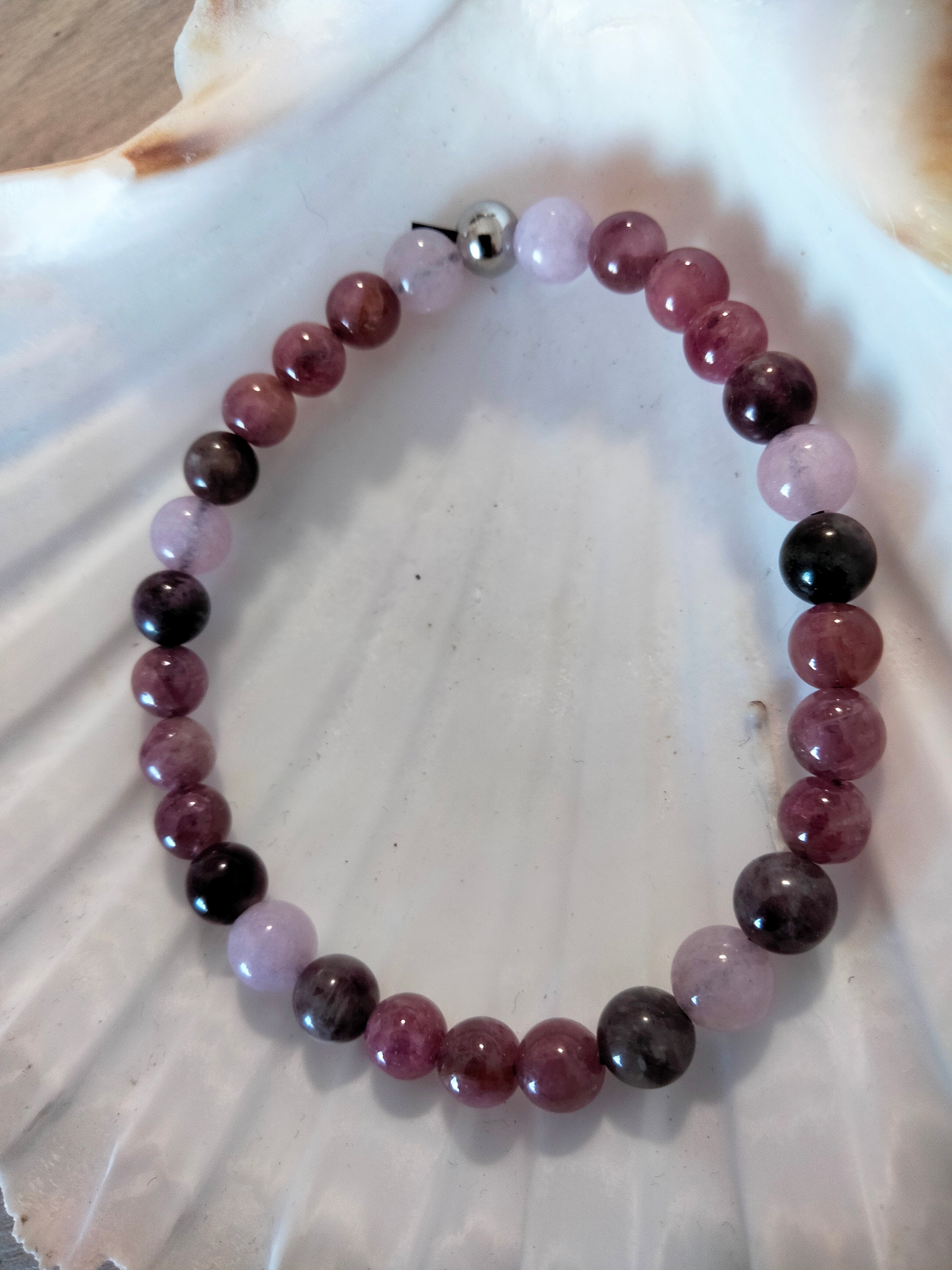 Bracelet élastique-Tourmaline rose, Kunzite, Eudialyte - "Croire en ses projets"