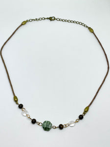 Séraphinite, cristal de roche et graine de Canna